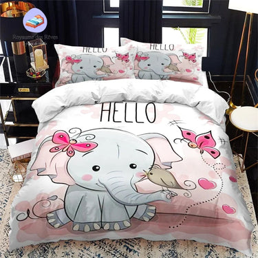 Housse de Couette Éléphant Dessin Animé